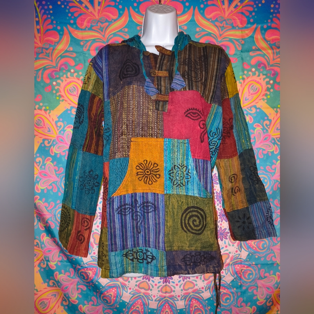 Nepal Colorful Patchwork Hoodie